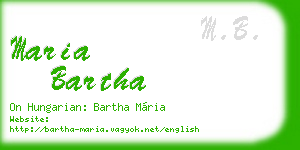 maria bartha business card