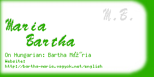 maria bartha business card